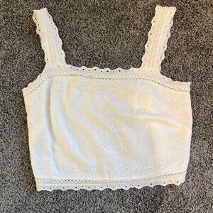 Abercrombie & Fitch Linen-Blend Tie-Back Squareneck Top